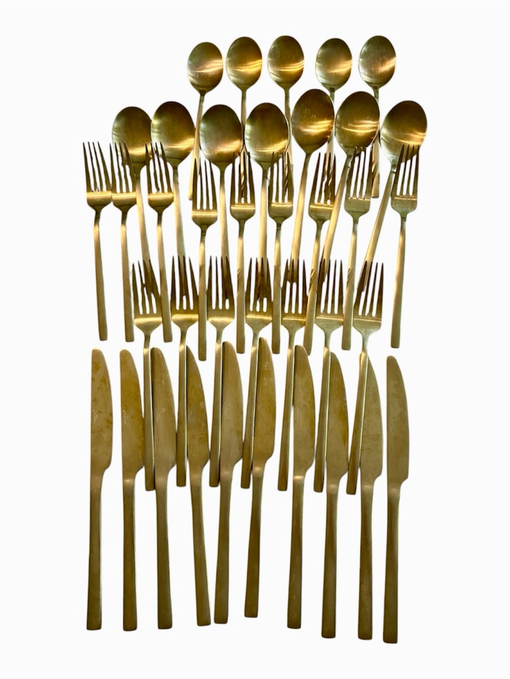 Ornative Gold Tone Flatware 38 Pieces